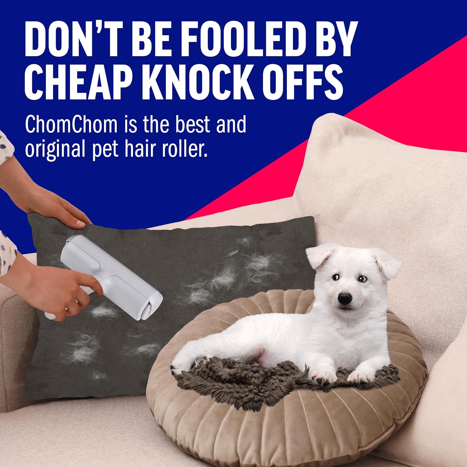 Keep Surfaces Fur-Free: ChomChom Roller – Reusable Pet Hair Remover Tool for Multi-Surface Cleaning